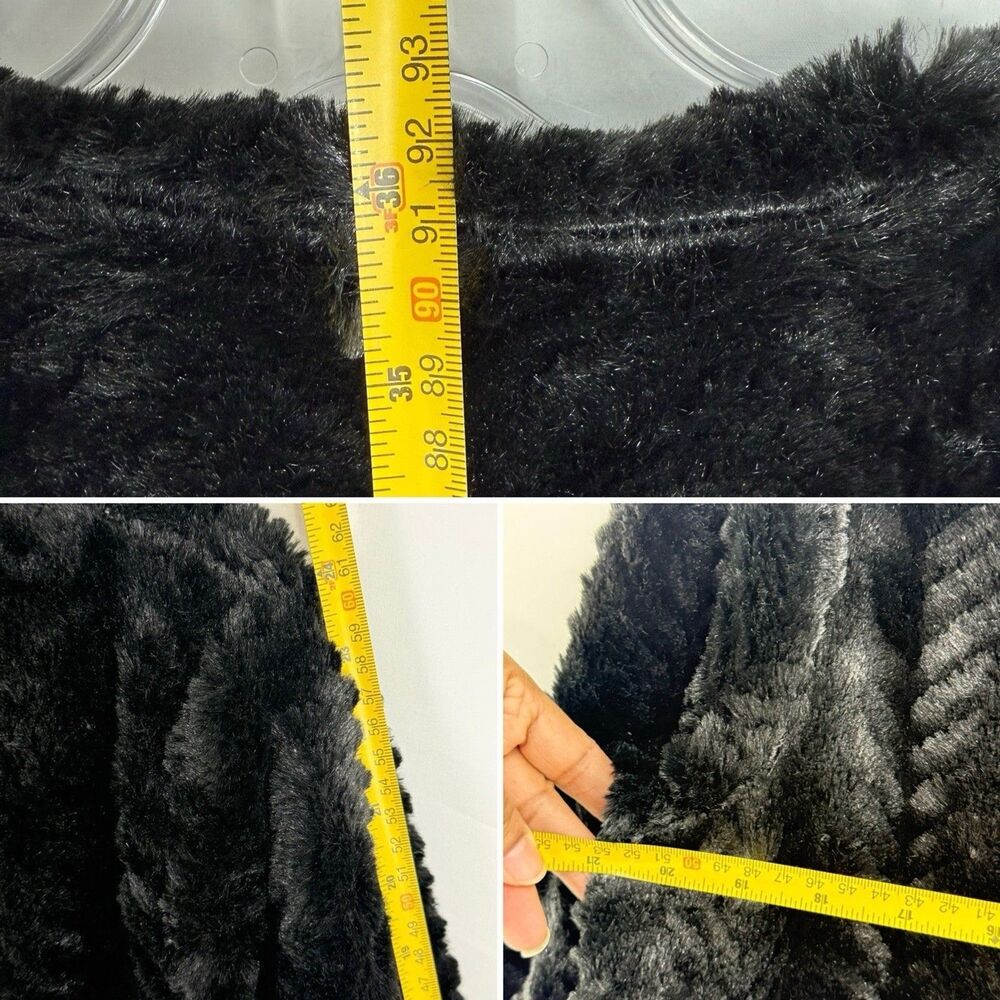 Fever Black Faux Fur Coat Women’s Size S Soft Plush Open Front Jacket - Picture 13 of 16